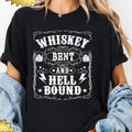 Whiskey Bent And Hell Bound T-Shirt for Women - Casual Summer Short Sleeve Top - Cotton Hoodie, Sweatshirt | GrindPrints.com