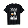 Whiskey Drinking Printed Men's Cotton Graphic T-shirt, Casual Short Sleeve Crew Neck T-shirt, Men's Tee For Outdoor made...