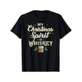 Whiskey is My Christmas Spirit Drinking Funny Xmas T-Shirt  made in usa Hoodie, Sweatshirt | GrindPrints.com