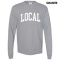 White - Local Varsity Letter Long Sleeve Comfort Colors T-Shirt 'NLB' Hoodie, Sweatshirt | GrindPrints.com