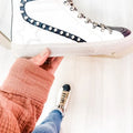 White And Black Studded High Top Sneaker T-Shirts, Hoodie, Sweatshirt | GrindPrints.com