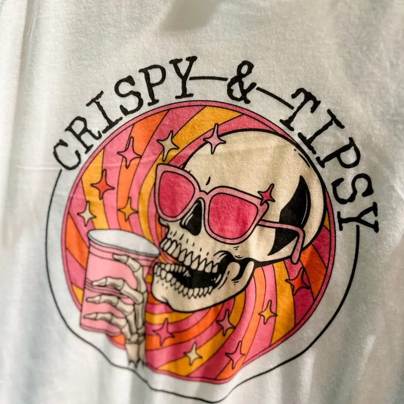 White Crispy Skeleton Graphic Tank T-Shirts, Hoodie, Sweatshirt | GrindPrints.com