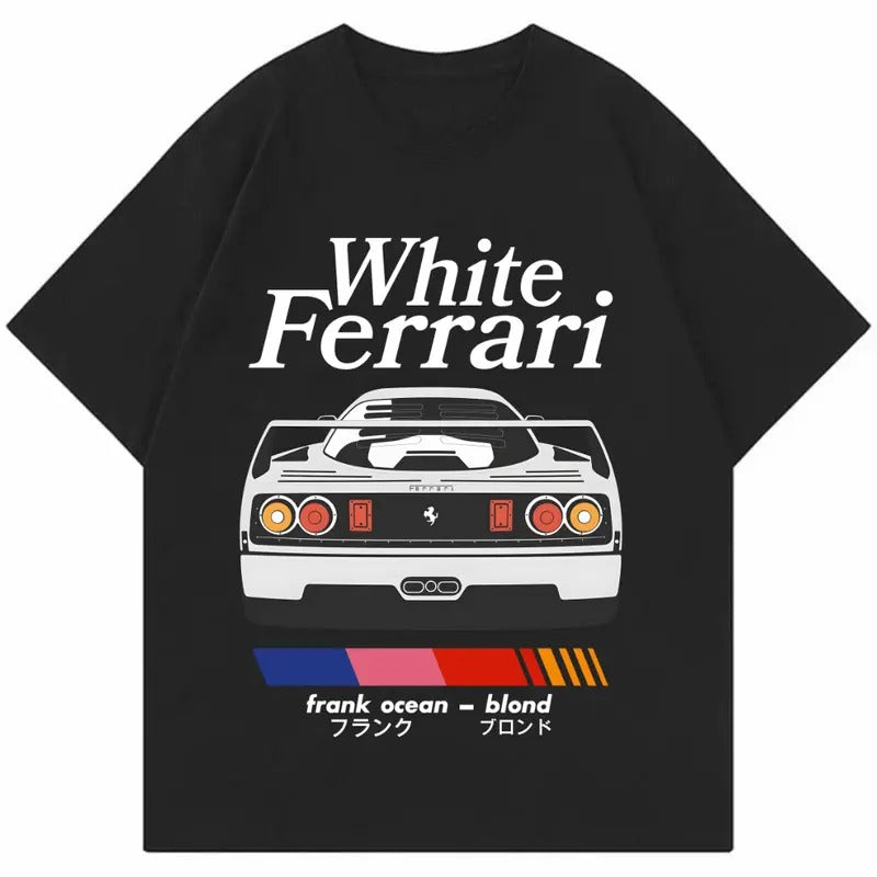 White Ferrarii F40 T-Shirt, Car Enthusiast T-Shirt, Car Clothing Hoodie, Sweatshirt | GrindPrints.com