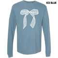 White Lace Bow Long Sleeve Comfort Colors T-Shirt 'NLB' Hoodie, Sweatshirt | GrindPrints.com
