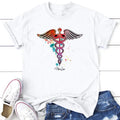 Watercolor Nurse Tee, Proudly Printed In The USA, Tee Gray / White, #sassy #cute #colorprint Hoodie, Sweatshirt