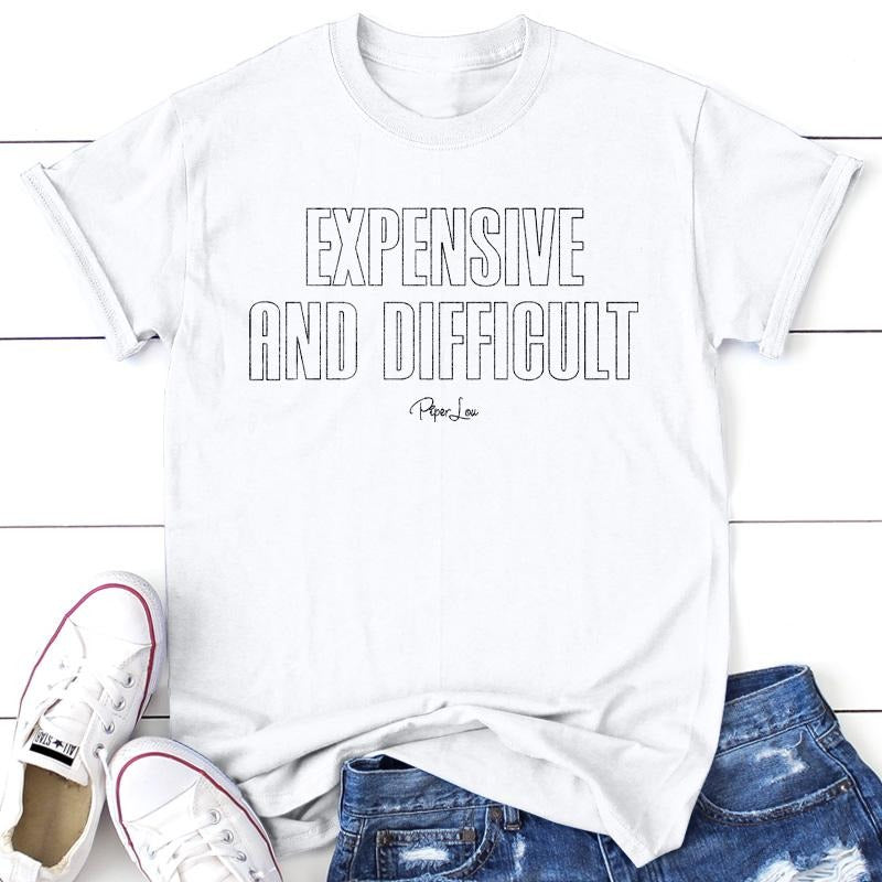 Expensive And Difficult Outline Tee, Proudly Printed In The USA, Tee Gray / White, #sassy #cute #colorprint Hoodie,...