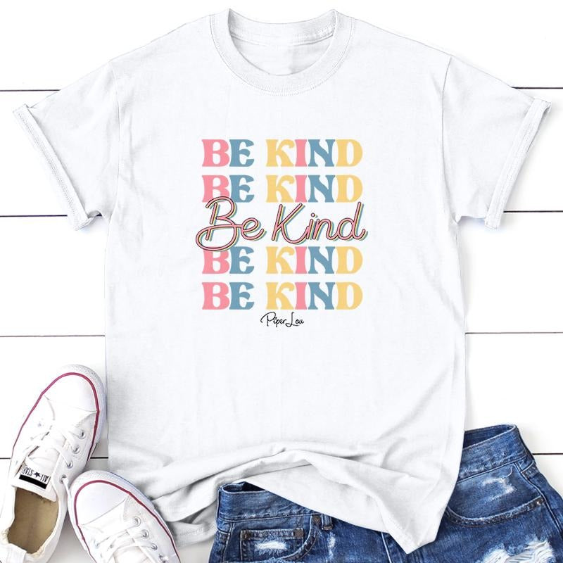 Be Kind Graphic Tee, Proudly Printed In The USA, Tee Gray / White, #sassy #cute #colorprint Hoodie, Sweatshirt