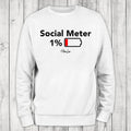 Social Meter Sweatshirt, Proudly Printed In The USA, Sweatshirt Gray / White, #sassy #cute #colorprint T-Shirts, Hoodie