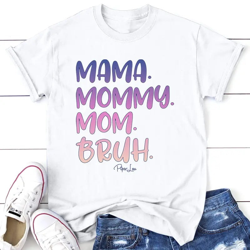 Mama Mommy Mom Bruh Tee, Proudly Printed In The USA, Tee Gray / White, #sassy #cute #colorprint Hoodie, Sweatshirt