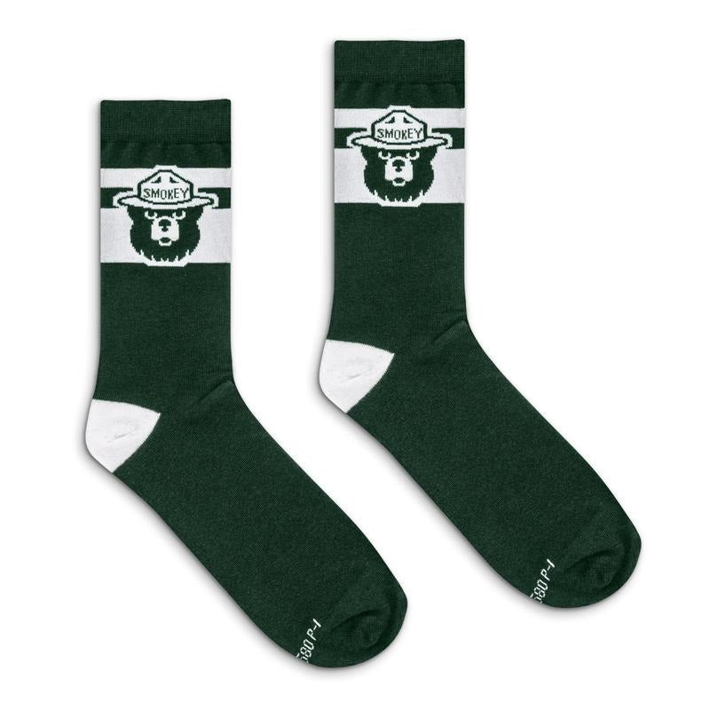 Smokey Bear Mascot Novelty Crew Socks - Green/White T-Shirts, Hoodie, Sweatshirt | GrindPrints.com