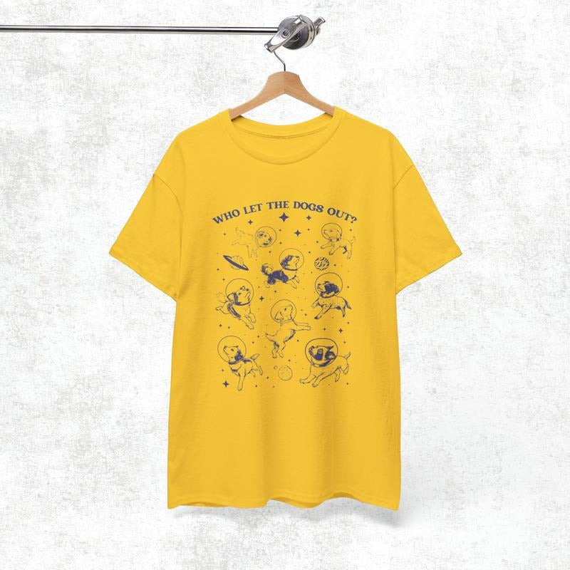 Who Let The Dogs Out Shirt, Funny Dog Moon 90s Shirt, Dog Lovers Gifts, Gift For Animal Lover, Unisex T-Shirt, Gifts For...