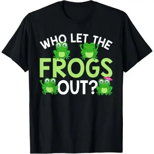 Who Let The Frogs Out Funny Frog Lovers MM T-Shirt  Made in USA Hoodie, Sweatshirt | GrindPrints.com