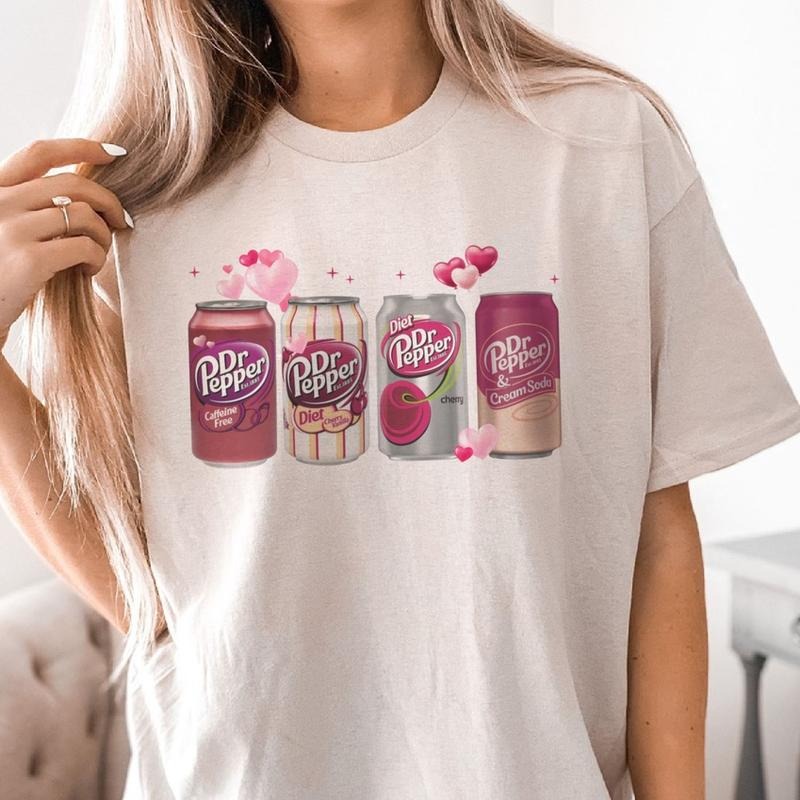 Wholesale Pink Hearts Dr. Pepper Valentine Bow Soda T-Shirts, Hoodie, Sweatshirt