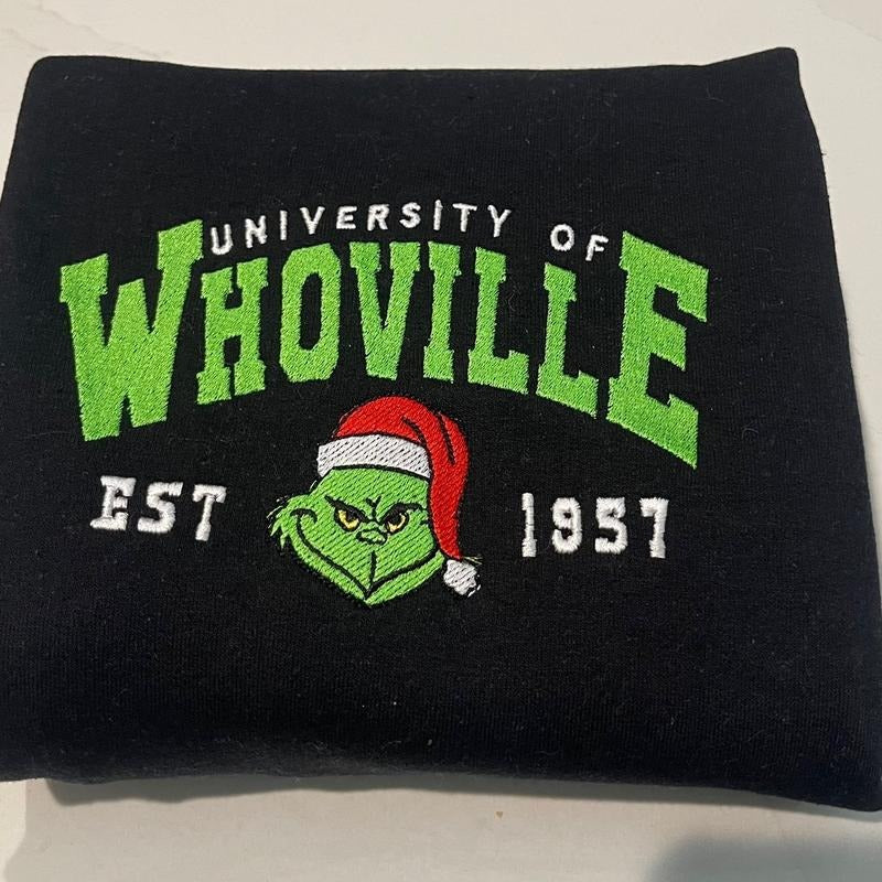 Whoville embroidered sweatshirt T-Shirts, Hoodie | GrindPrints.com
