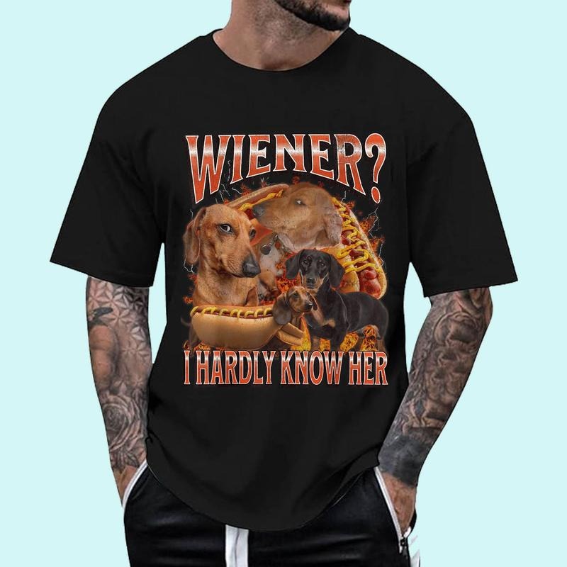 Wiener I Hardly Know Her Funny Offensive Dachshund Bootleg Cotton 100% Top Trending T-Shirts, Hoodie, Sweatshirt