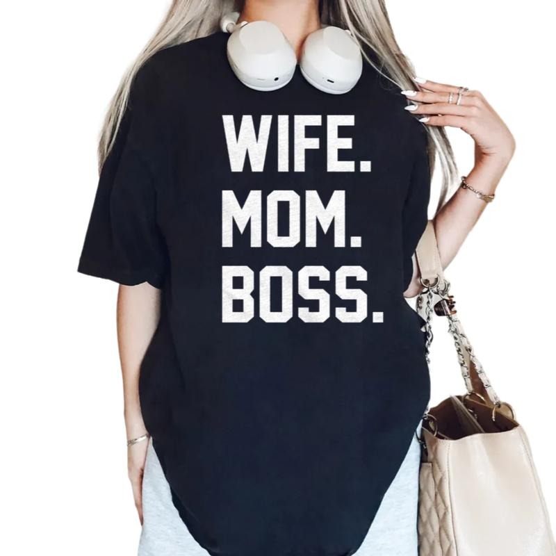 Wife Mom Boss Shirt, Funny Mom T Shirt, Sarcastic Mum Shirt, Gift For Wife From Husband, Mothers Day Gift, Unisex Short...