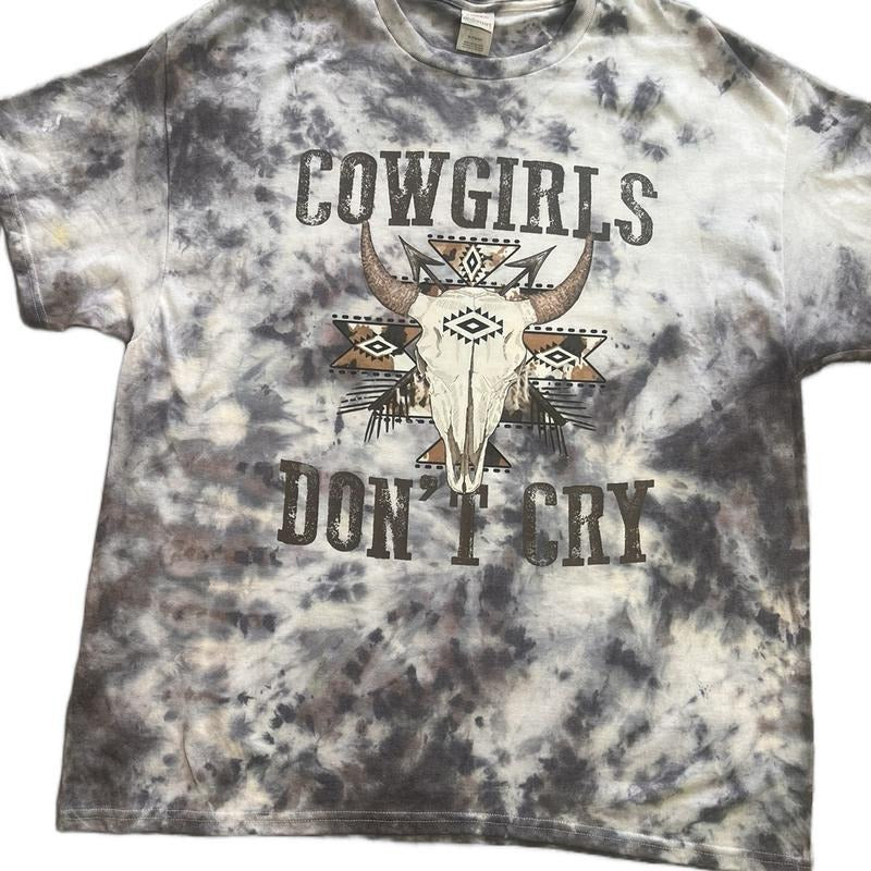 Wild One - Cowgirls dont cry tie dye T Shirt Casual Chic Fashion Graphic T Shirt Hoodie, Sweatshirt | GrindPrints.com