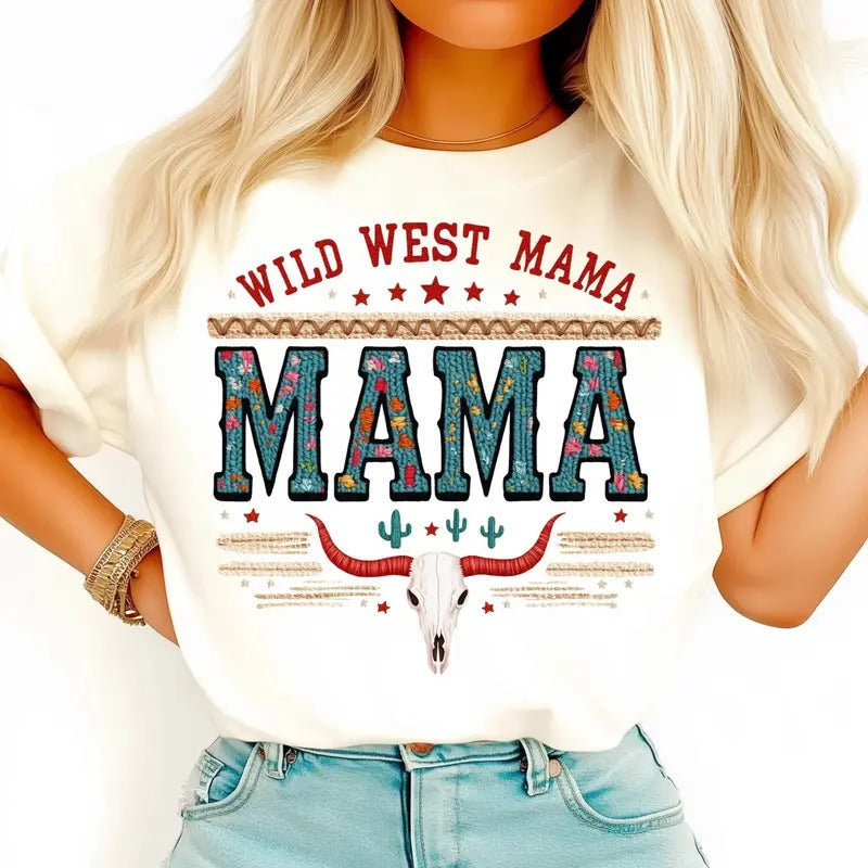 Wild West Mama Howdy Shirt, Wild West Retro Mama Tee, Southwestern Mom Gift, Country Mom Life, Mother's Day Shirt Hoodie,...