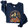 Wildflower Social Worker Sweatshirt, Social Worker Gift, School Social Worker Shirts With Sayings, Low Battery Tops...