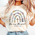 Wildflowers Easter Shirt, Christian Tshirt, Religious Gift for Easter Day sweatshirt, He Is Risen hoodie, Womens Easter...