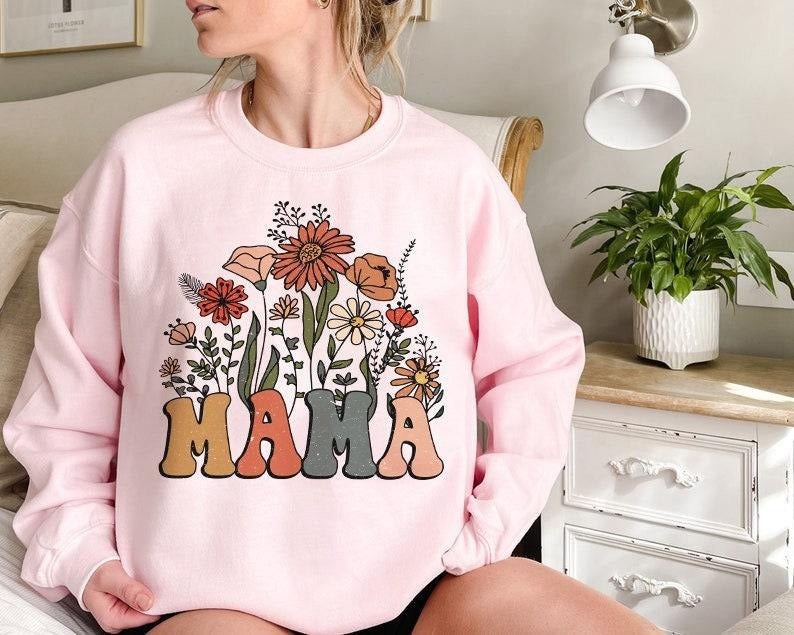 Wildflowers Mama Shirt, Retro Mom TShirt, Mother's Day Gift Best Price Hoodie, Sweatshirt | GrindPrints.com