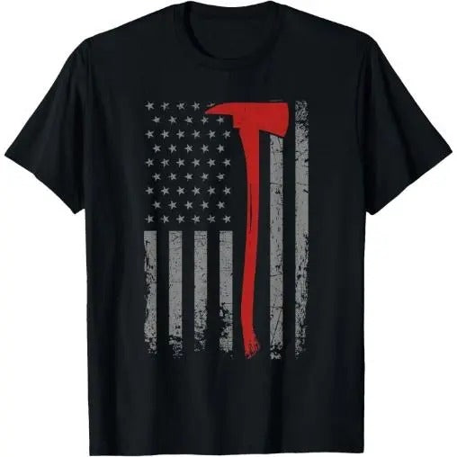 Wildland Firefighter Axe American Flag Thin Red Fireman Made USA T-Shirts, Hoodie, Sweatshirt