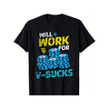 Will work for V-Bucks - battle royale gamer T-Shirt Graphic Tees Men Funny shirt Cotton Breathable Comfortable DIY Casual...