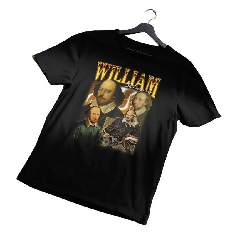 William Shakespeare Unisex Tee, Retro Bard T-Shirt, Literary Gift Shirt, Classic Literature Top, Great Gift for Bookworms...