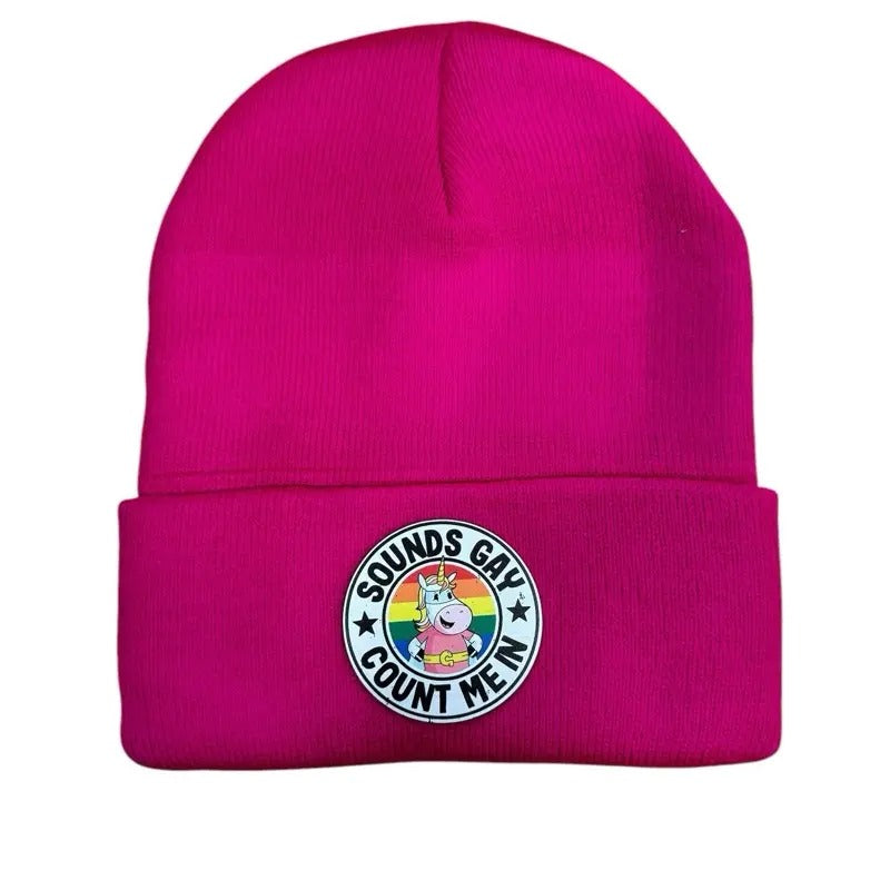 Sounds Gay Count Me In Beanie/Winter Cap T-Shirts, Hoodie, Sweatshirt | GrindPrints.com