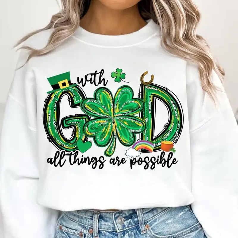 With God All Things Are Possible DTF Transfers - THIS IS NOT A SHIRT Hoodie, Sweatshirt | GrindPrints.com