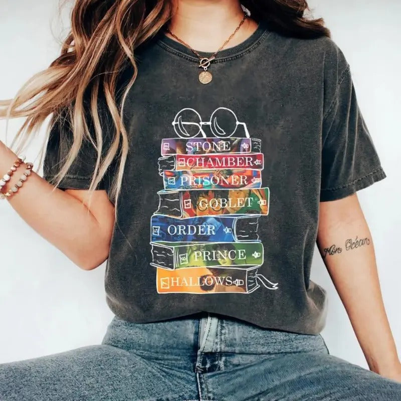 Wizard Castle Book Shirt, Reading Book Wizard Shirt, Hp Comfort Color Shirt, Magic Books, Wizard Book Lover Gift,...