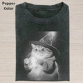 Wizard Cat Vintage Graphic T-shirt, Funny Cat Tee, Cat Lover Unisex T-Shirt, 90's Style Streetwear Graphic Gift For Men...