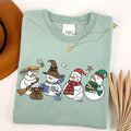 Wizard Snowman Christmas Shirt, Snowman Reading Wizard Book Shirt, Magical Castle Sweater, Wizard School Christmas Shirt,...