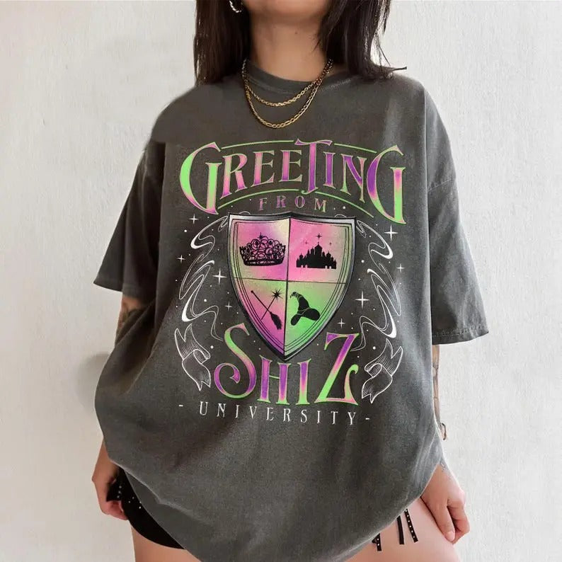 Wizard University Movie Fan Shirt Changed Good Wicked Defying Gravity Pink Green Cotton T-Shirts, Hoodie, Sweatshirt