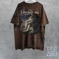 Wolf Funny Vintage T-Shirt, Retro Meme Tee, Grunge Clothing Aesthetic, Emo Silly Animal Graphic Shirt, Alpha Wolf Shirt,...
