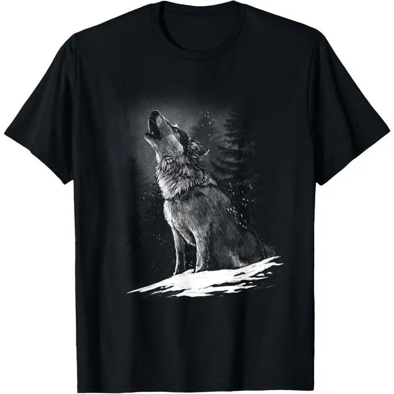 Wolf Hunting Ground, Icy Moon Forest wildlife T-Shirt Hoodie, Sweatshirt | GrindPrints.com