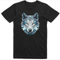 Wolf Mens T Shirt Polygonal Style Colorful Print Regular Fit 100% Cotton Tee Made in USA Hoodie, Sweatshirt | GrindPrints.com