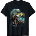 Wolf Print T-shirt Cotton Casual Summer Tee, Trendy Tops Crew Neck Tee, Comfort Street Style Tee, Must-have Fashionable...