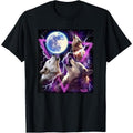 Wolf Print Cotton Casual Summer Tops Crew Neck Comfort Street Made USAstyle{N002}3 T-Shirts, Hoodie, Sweatshirt