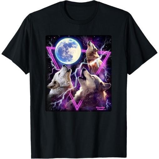 Wolf Print Cotton Casual Summer Tops Crew Neck Comfort Street Made USAstyle{N002}3 T-Shirts, Hoodie, Sweatshirt