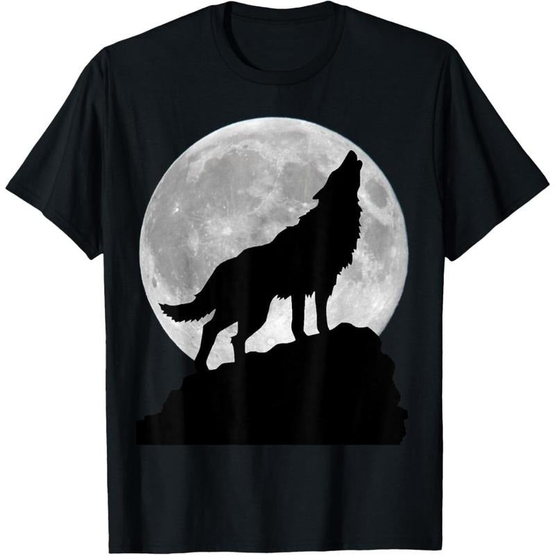 Wolf in moon light - Cool full dog pup howling T-Shirt made in usa Hoodie, Sweatshirt | GrindPrints.com