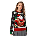 Women Christmas Sweater Winter Long Sleeve Round Neck Santa Claus Pattern Classic Fit Knit Tops Casual Knitwear T-Shirts,...