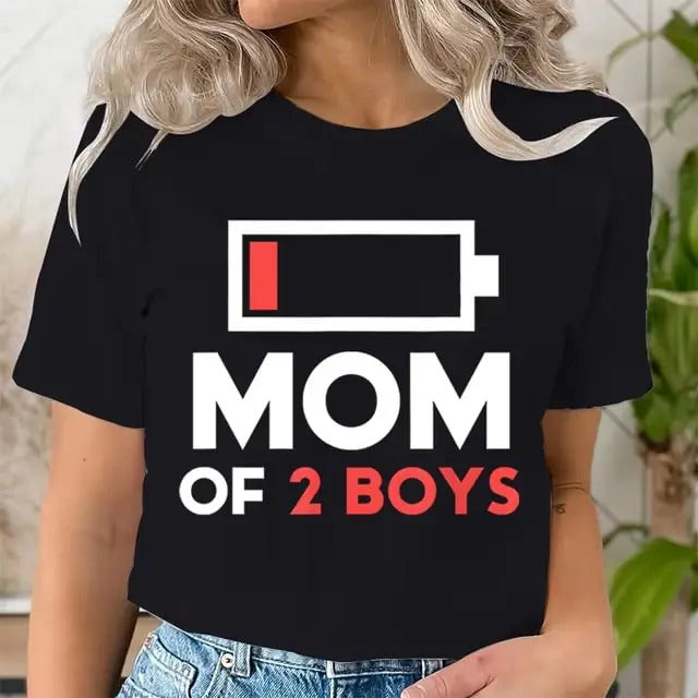 Mom 2 Print Vintage Short Sleeve Mama Print Clothes Lady Tops Female Menswear T-Shirts, Hoodie, Sweatshirt