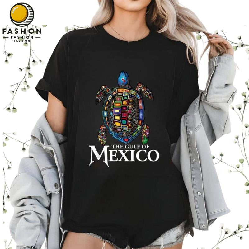 Gulf Mexico Stay Salty Resist Turtle Gulf Coast Mexico Beach Texas Alabama Florida Beach Mexico Resist Round Neck Cotton T-Shirts, Hoodie, Sweatshirt