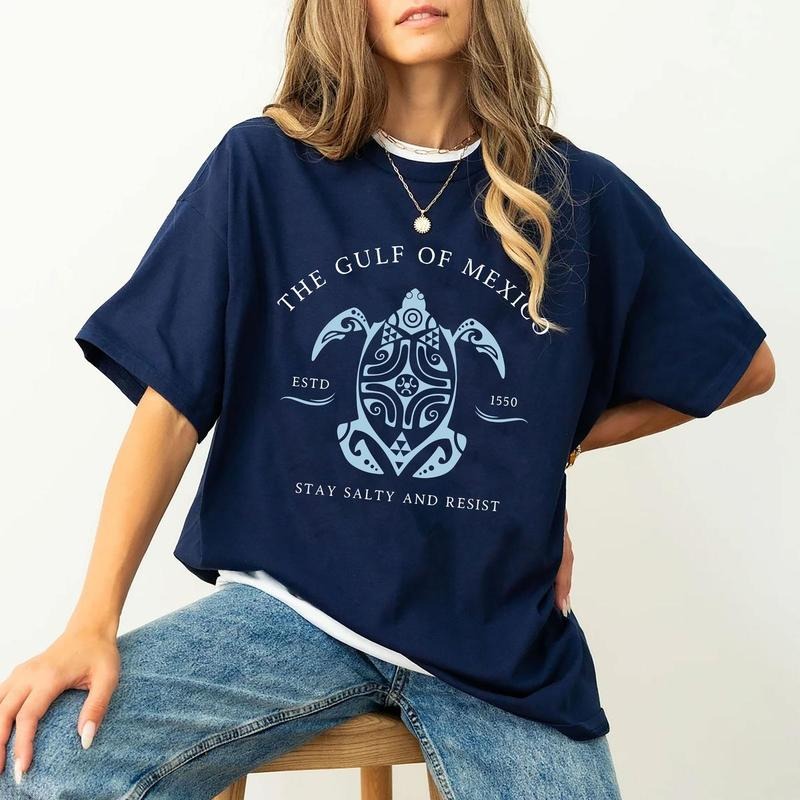 Women Gulf of Mexico Stay Salty And Resist Turtle Tee, Gulf Coast t-shirt Mexico Beach Shirt Texas, Mexico Resist, Tee...