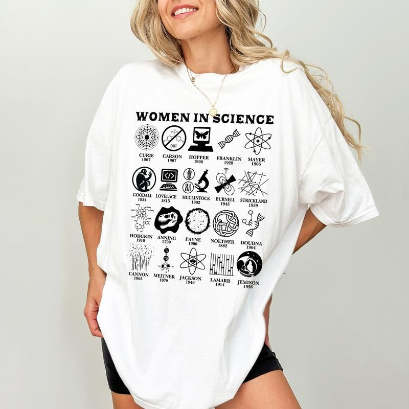 Women In Science Comfort Colors Shirt, Female Scientists Shirt, Feminist Graphic Tee, Woman's Inventions Clothing,...