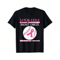 Women'S Cotton Baseball Bat & Ball Graphic T-Shirt, High Stretch Crew Neck, Casual All-Season Knit Top with Breast Cancer...