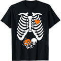 Women Skeleton Pregnancy Announcement Mom Halloween T-Shirt made in usa Hoodie, Sweatshirt | GrindPrints.com