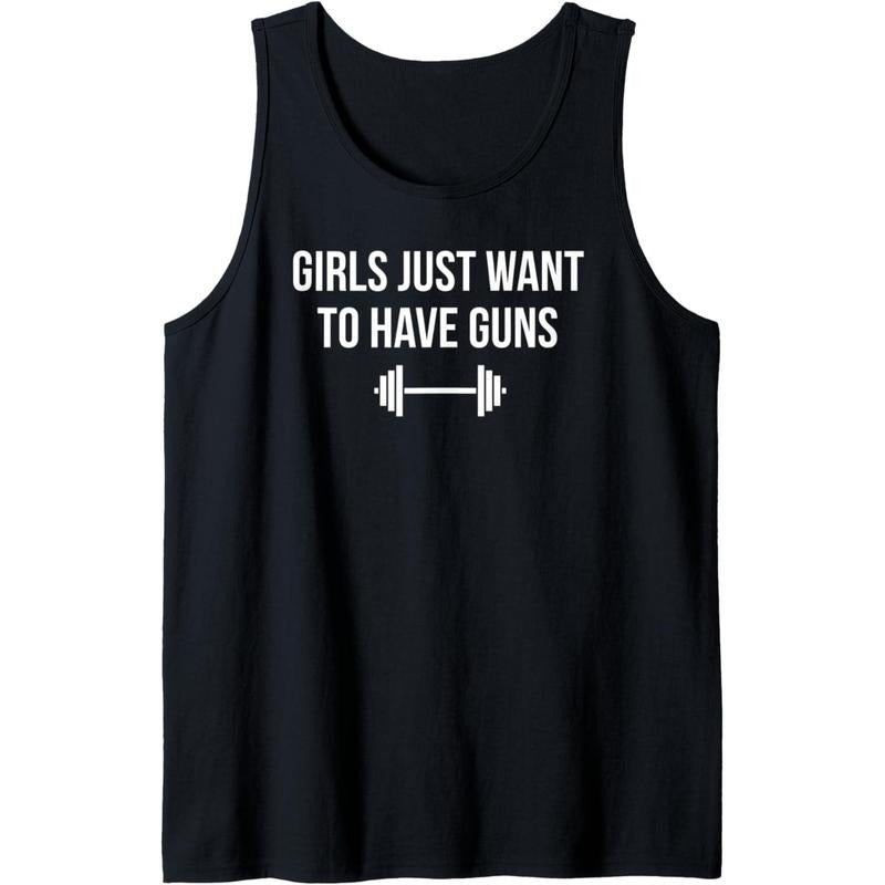 Women Workout Funny Girls Just Want to Have Guns Funny Tank Top MADE IN USA T-Shirts, Hoodie, Sweatshirt | GrindPrints.com
