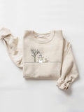 Women's  Snowman Print Drop Shoulder Thermal Lined   Sweatshirt, Casual Long Sleeve Round Neck Pullover for Fall &...